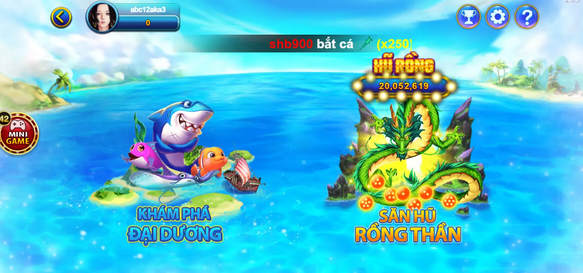 Lựa chọn sảnh bắn cá tại cổng game X8