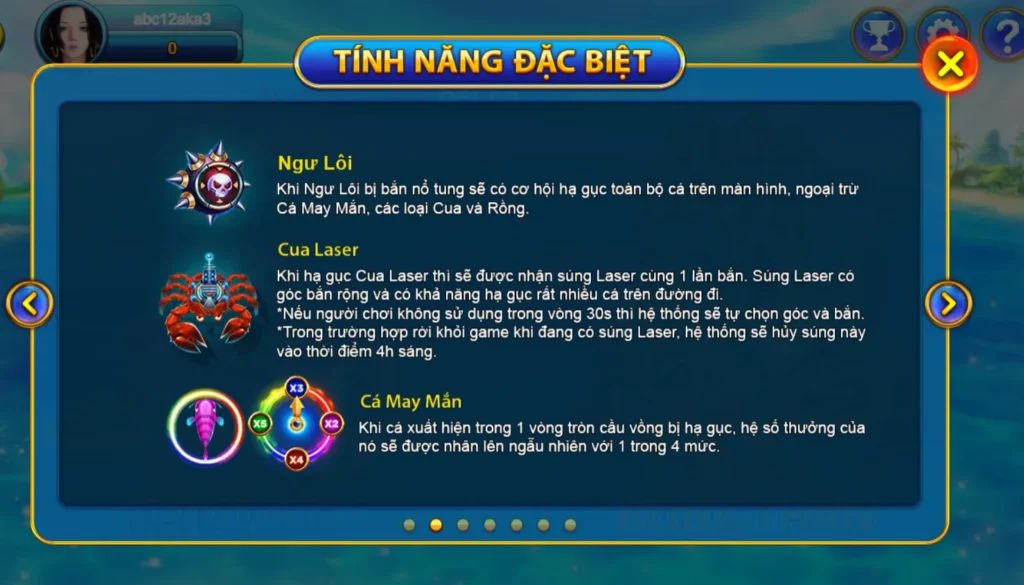 Các tính năng đặc biệt khi săn cá tại cổng game X8